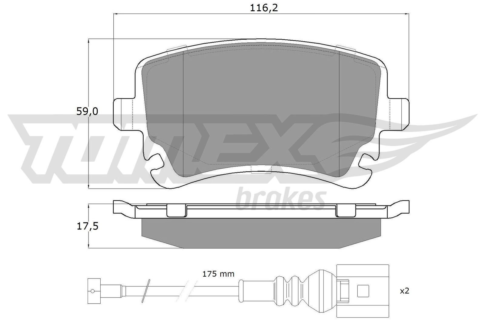 Obrázok Sada brzdových platničiek kotúčovej brzdy TOMEX Brakes  TX1396